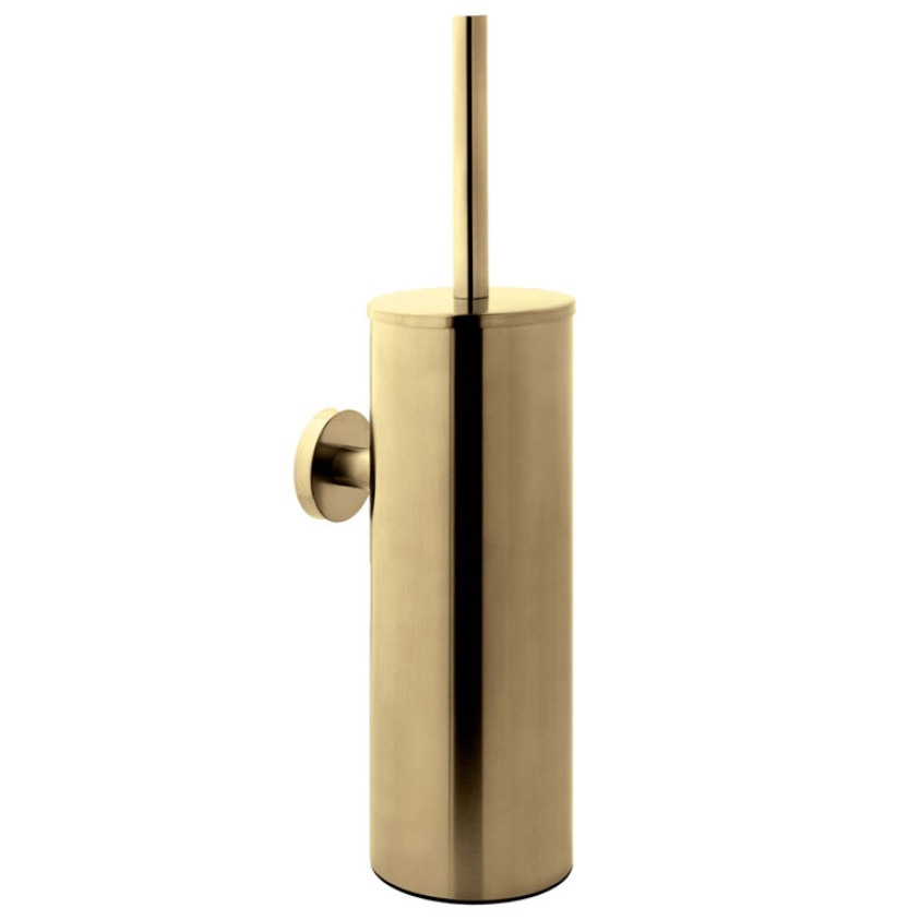 Cutout image of JTP Vos Brushed Brass Toilet Brush Set